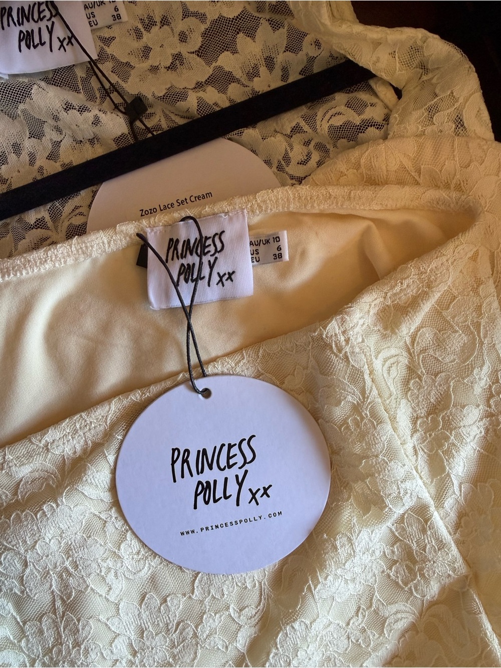 Princess Polly Cream Lace Bustier Crop Top & Mini Skirt Set - Picture 7 of 8
